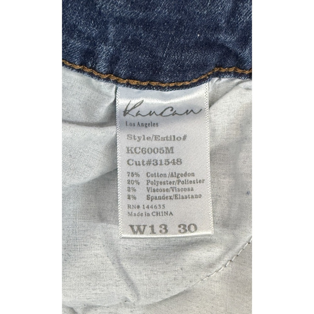 KanCan Boyfriend Destroyed Cuffed Stretch Jean Shorts Women's Jr Size 13/30 - Picture 4 of 5